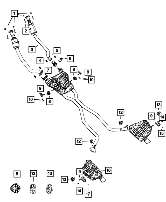 68414798AA - Exhaust: Exhaust Pipe And Converter, Left for Mopar Image image