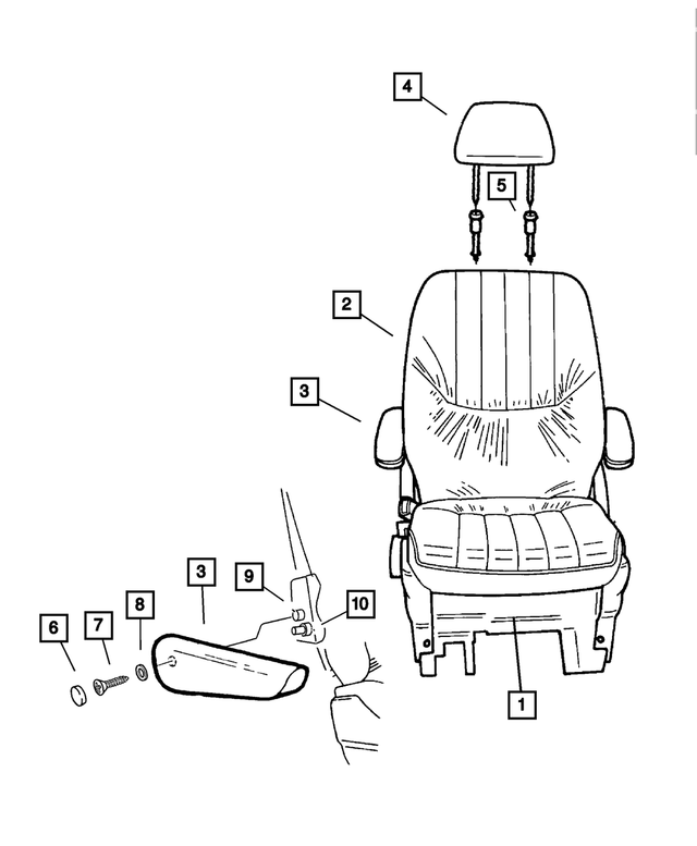 UD741J3AA - Interior Trim: Seat Armrest, Right for Mopar Image
