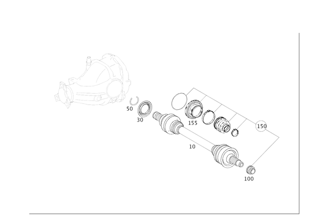 2223500100 - Rear Axle: Rear Axle Shaft for Mercedes-Benz: Maybach S600, Maybach S650, S600 Image image