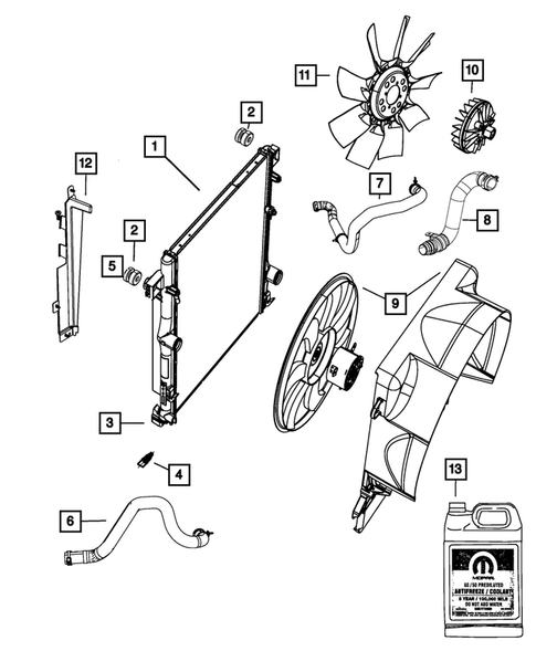Radiator and Related Parts; Charge Air Cooler for 2008 Jeep Liberty #2