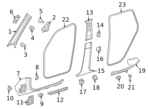 Interior Trim - Pillars for 2020 Mercedes-Benz GLC 43 AMG&reg; #0