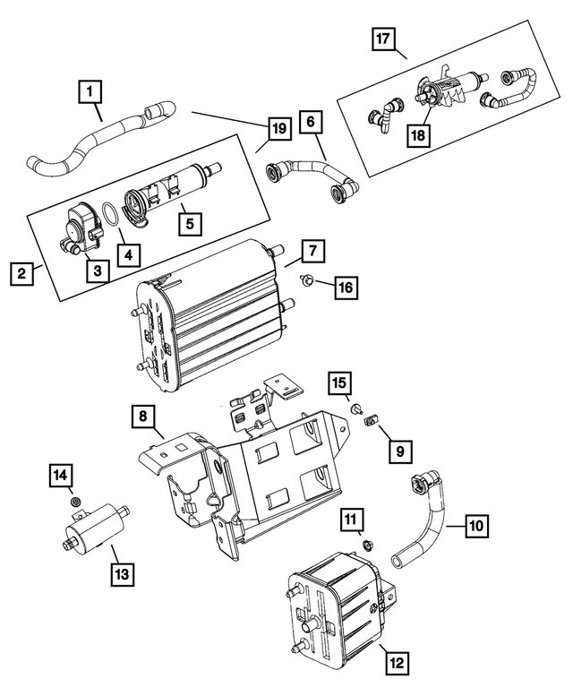« 68469861AB – Emission Controls : Filtre à Charbon Actif Durite pour Mopar Image »