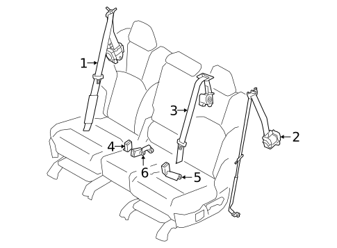 Second Row Seat Belts for 2024 Subaru Ascent #0