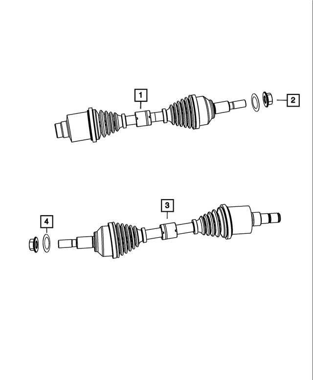 R5273546AF - All Wheel Drive; Differential and Drive Line: Front Drive Shaft, Right, Remanufactured for Mopar Image