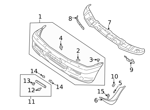Bumper & Components - Front for 2001 Mitsubishi Montero #0