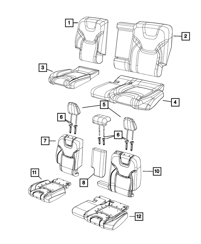 « 6CB92DW1AC – Interior Trim : Dossier De Siège Arrière Housse pour Mopar Image »