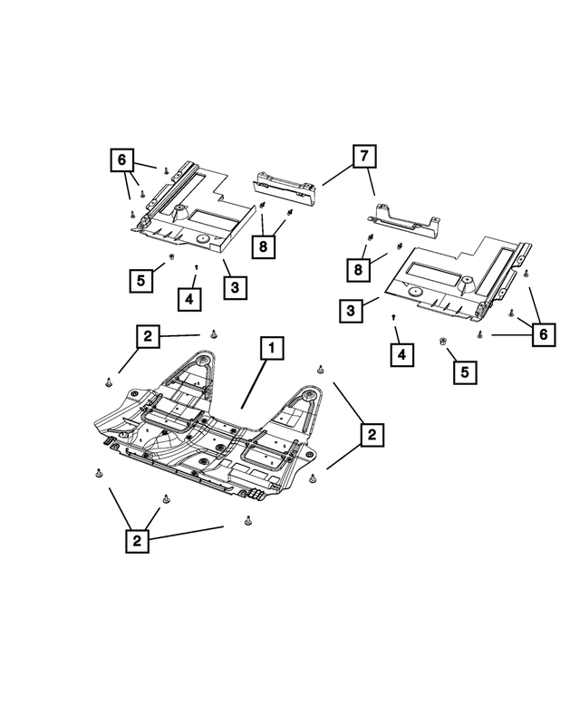 5182447AA - Frame, Bumper and Fascia: Rear Belly Pan, Left for Mopar Image