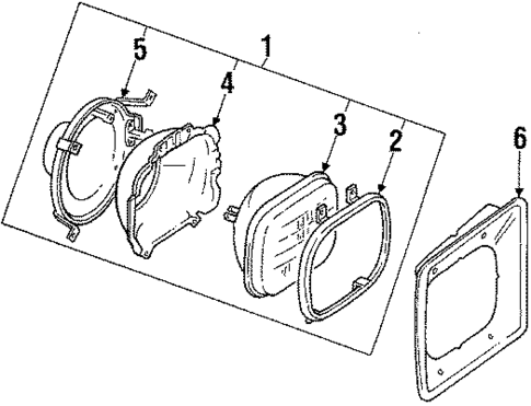 Headlamp Components for 1988 Jeep Grand Wagoneer #0