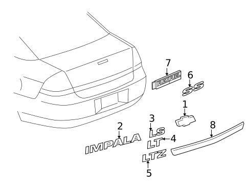 Exterior Trim - Trunk for 2007 Chevrolet Impala #0