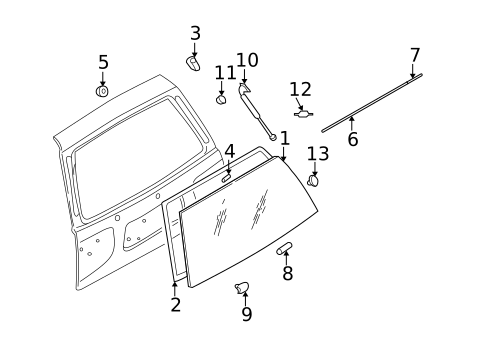 Glass - Lift Gate for 1996 Nissan Pathfinder #0