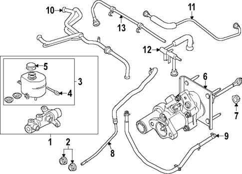 Master Cylinder - Components On Dash Panel for 2025 Ford F-350 Super Duty #1