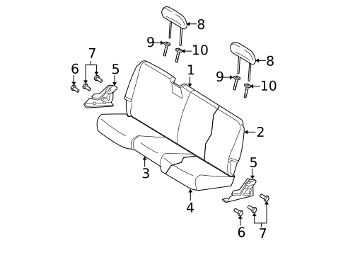 Rear Seat Components for 2007 Dodge Ram 1500 #1