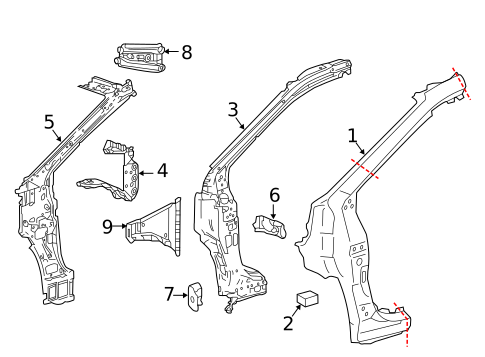 Hinge Pillar for 2019 Lexus RX350 #0