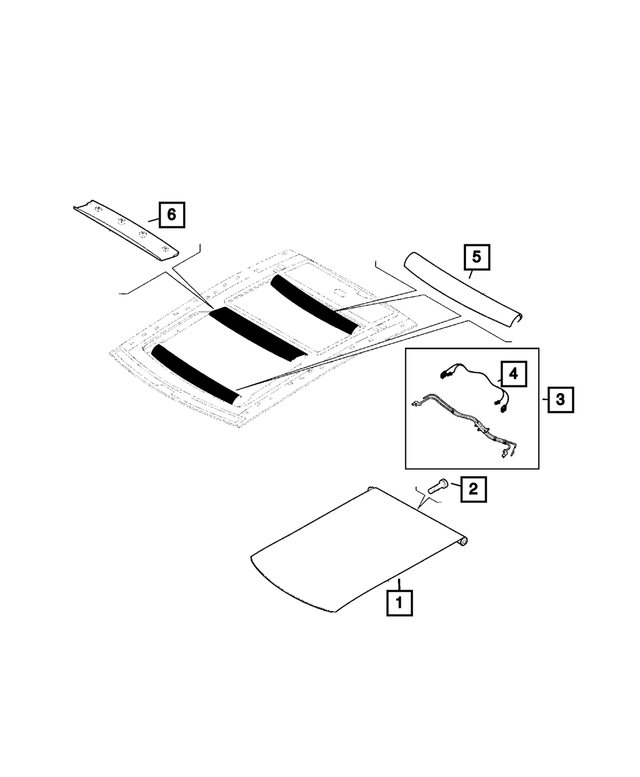 68458542AA - Body Sheet Metal Except Doors: Sunroof Sunshade, Black for Mopar Image