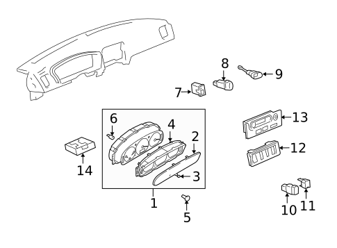 Driver Information Center for 2004 Hyundai XG350 #0