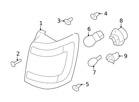 Tail Lamps for 2008 Mercury Mariner #0