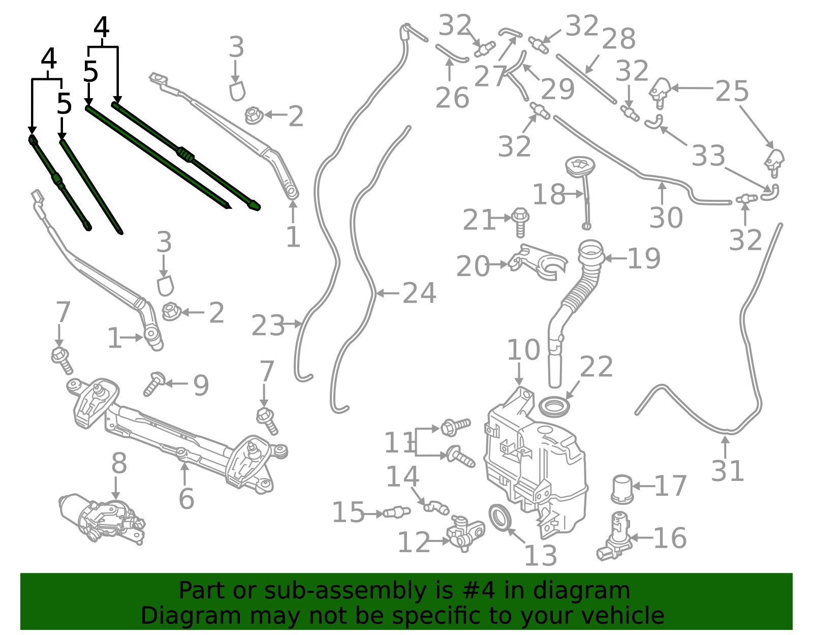 TK4867330 - 2016-2021 Mazda CX-9 Front Left Driver Side Wiper