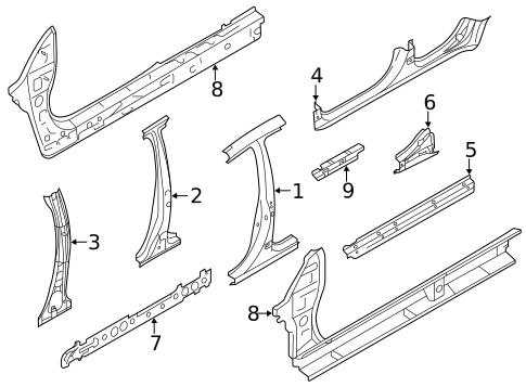 Center Pillar & Rocker for 2024 Subaru Outback #0