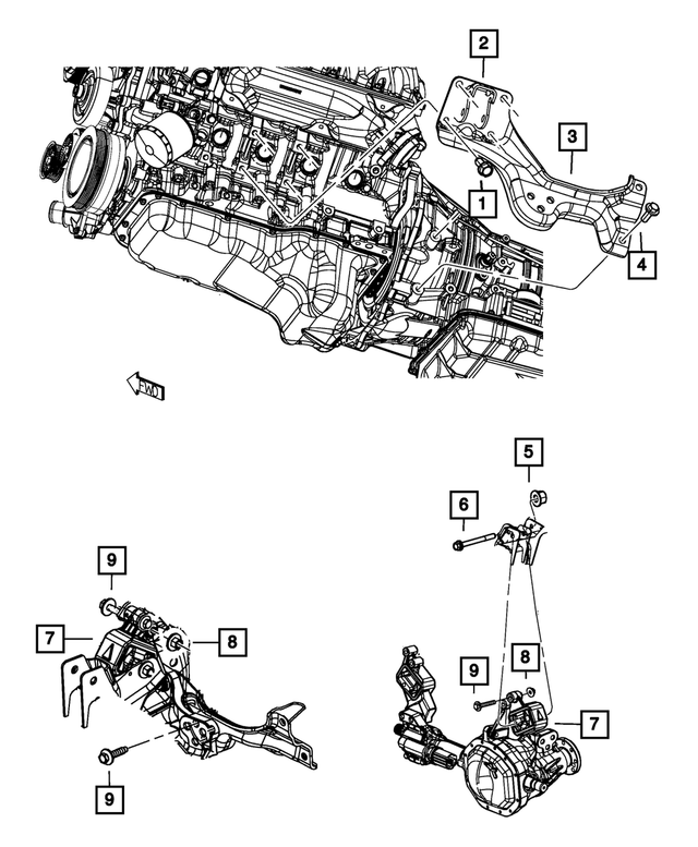 6509257AA - 3.0L Turbo Diesel; Engine: Hex Nut And Washer, Mounting for Mopar Image