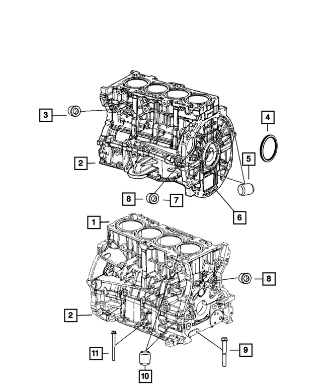 4892823AA - 2.0L DOHC 16V E22; Engine: Cylinder Block Oil Hole Plug for Mopar Image