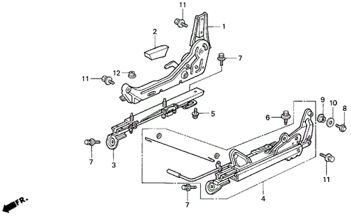 Seat Components (2) for 1996 Honda Civic del Sol #0