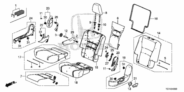 Middle Seat (L.) (Captain Seat) for 2016 Honda Pilot #0