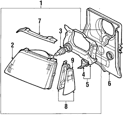Headlamp Components for 1988 Chevrolet Sprint #0
