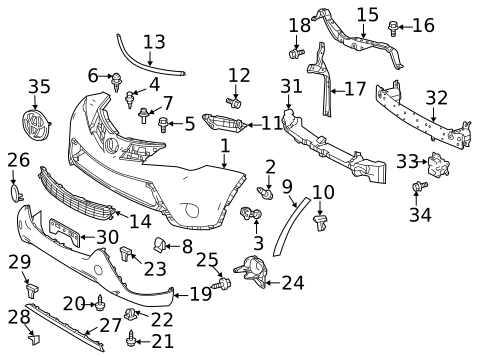 Bumper & Components - Front for 2015 Toyota RAV4 | Longo Toyota Parts