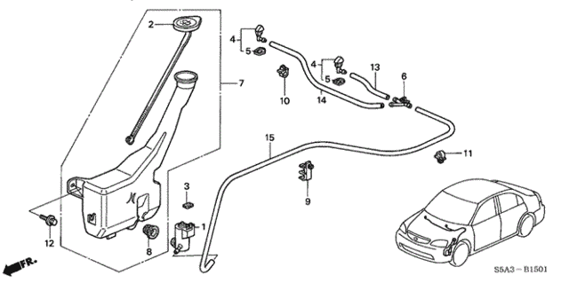 Windshield Washer (2) for 2002 Honda Civic #0