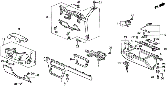 Instrument Garnish for 1998 Acura TL #0