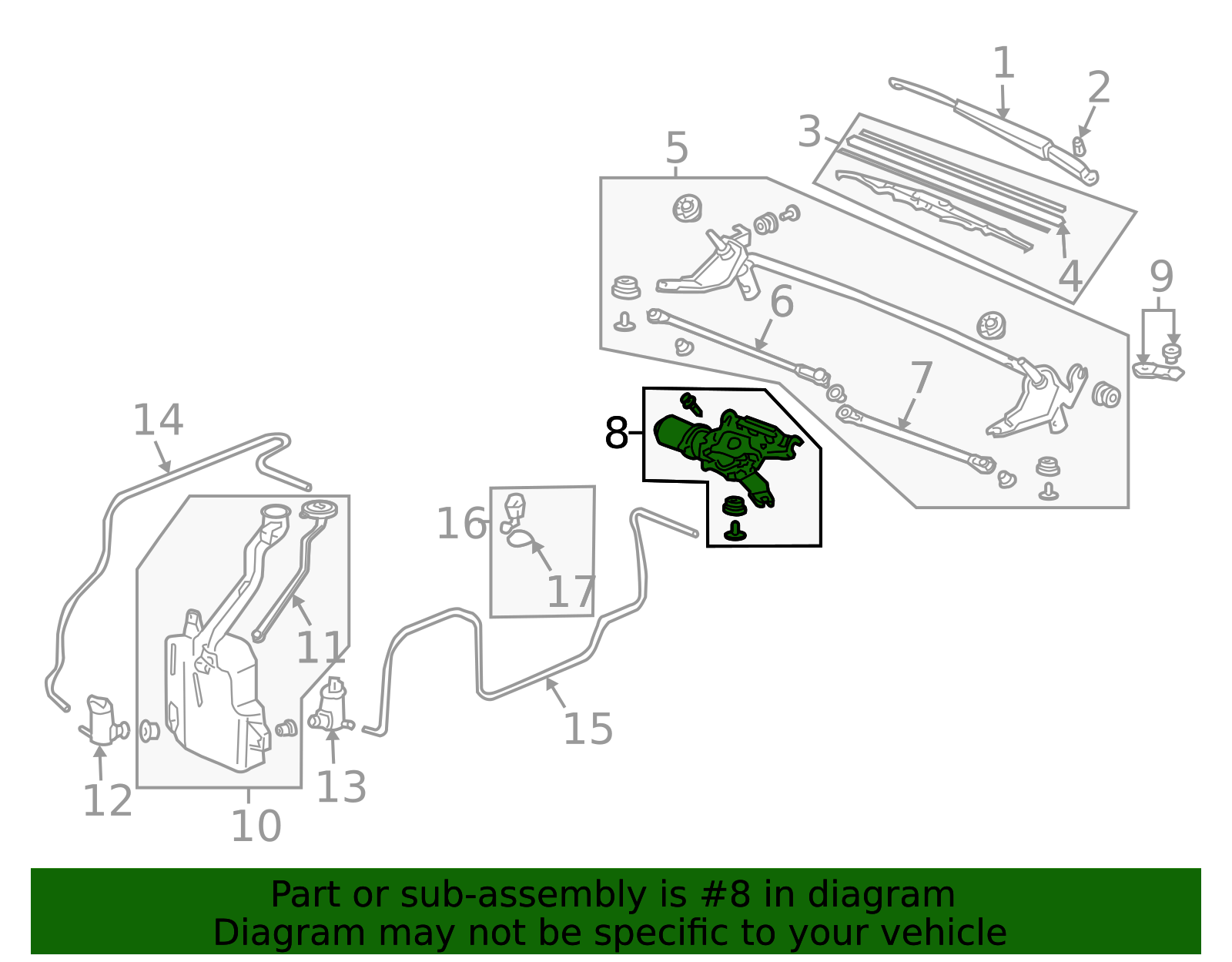 2003-2011 Honda Element Wiper Motor 76505-SCV-A01 | Honda Factory