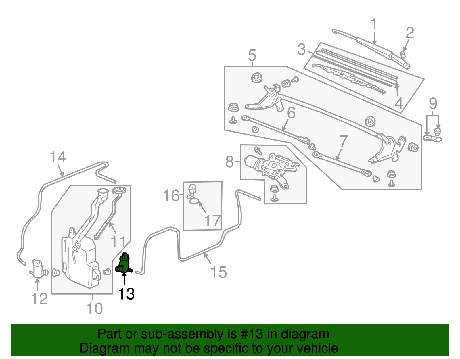 sda 38512-SDA-A01 - Washer Pump 2006-2011 Honda | Toronto Honda