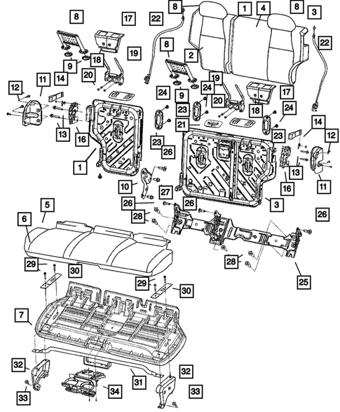 Rear Seats and Attaching Parts for 2006 Jeep Grand Cherokee #4