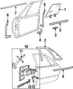25640133 - Body: Door Glass for Buick: LeSabre | Oldsmobile: 88, LSS, Regency Image
