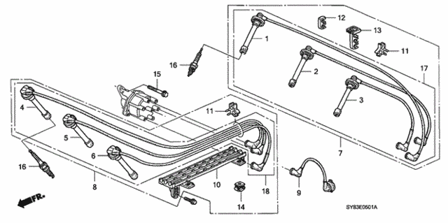 High Tension Cord - Spark Plug (2) for 1998 Acura CL #0