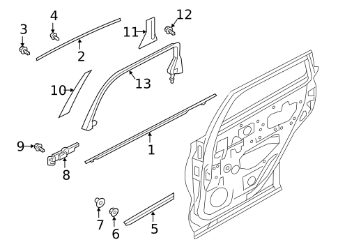 Exterior Trim - Rear Door for 2025 INFINITI QX50 #0