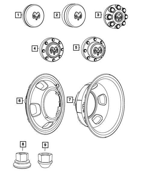 Wheel Covers and Center Caps for 2012 Ram 3500 #1