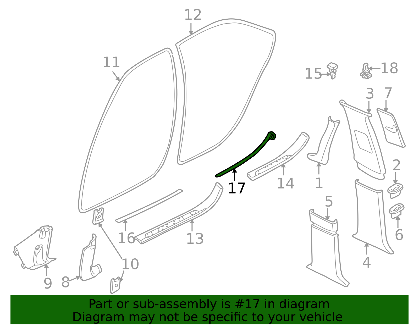 1995-2001 BMW Strip Molding 51-47-8-174-533 | AutoNation Parts