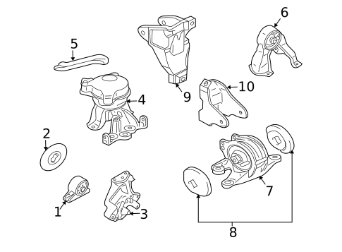 Engine & Trans Mounting for 2010 Mitsubishi Endeavor #0