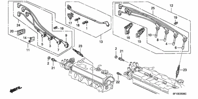 High Tenshion Cord - Spark Plug for 1988 Honda Prelude #0