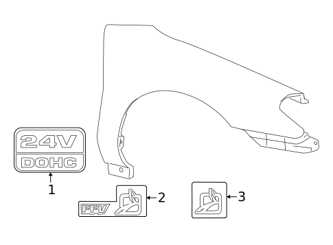 Exterior Trim - Fender for 2005 Mercury Sable #0