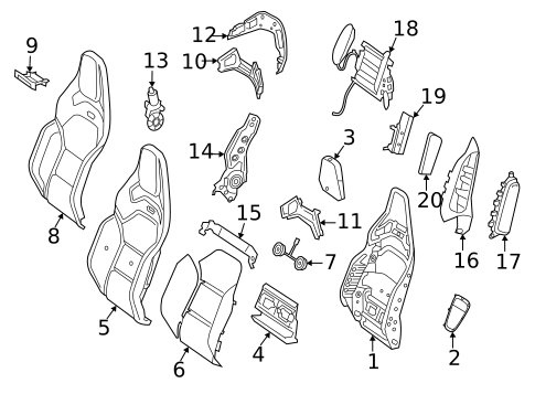 Driver Seat Components for 2021 Mercedes-Benz AMG GT 63 S #1