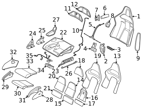 Rear Seat Components for 2012 Porsche 911 #4