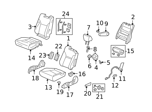 Front Seat Components for 2008 Honda Element #0