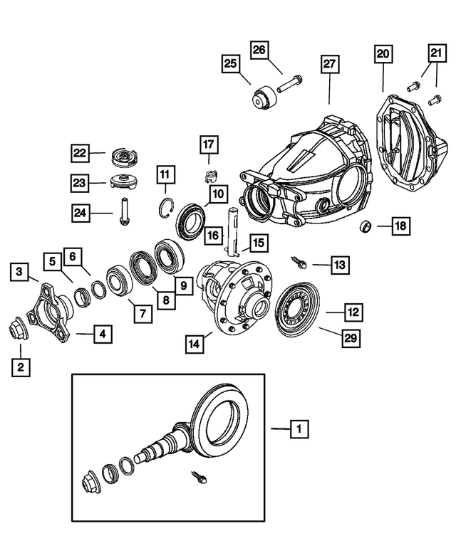 52111671AB - Rear Wheel Drive; Differential and Drive Line: Differential Bearing Retaining Ring/shim for Mopar Image image