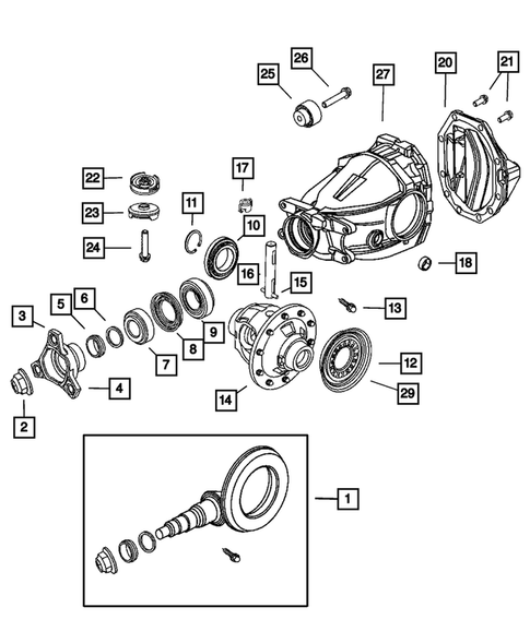 Rear Axle; Housing, Differential and Vent for 2009 Dodge Charger #0