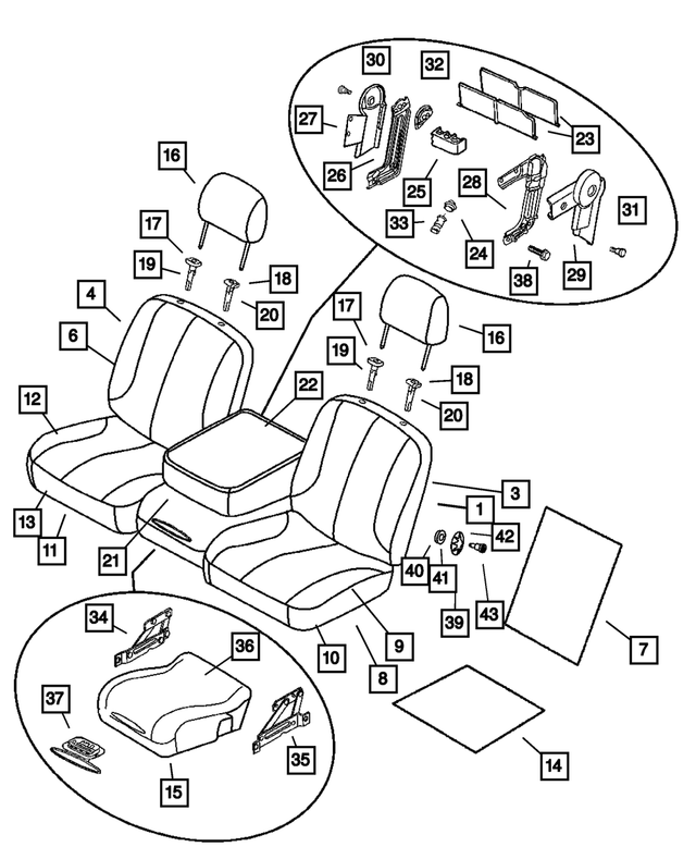 1EU381J3AA - Interior Trim: Front Seat Back Cover for Mopar Image