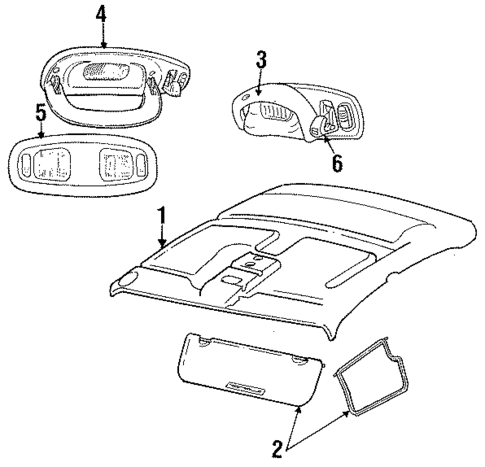Interior Trim - Roof for 1995 Chrysler New Yorker #0