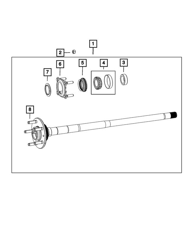 68474263AA - Differential and Drive Line: Axle Rear Shaft, Left for Mopar Image