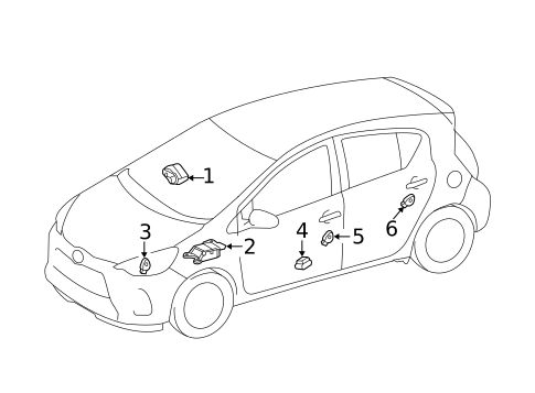 Air Bag Components for 2014 Toyota Prius C #1